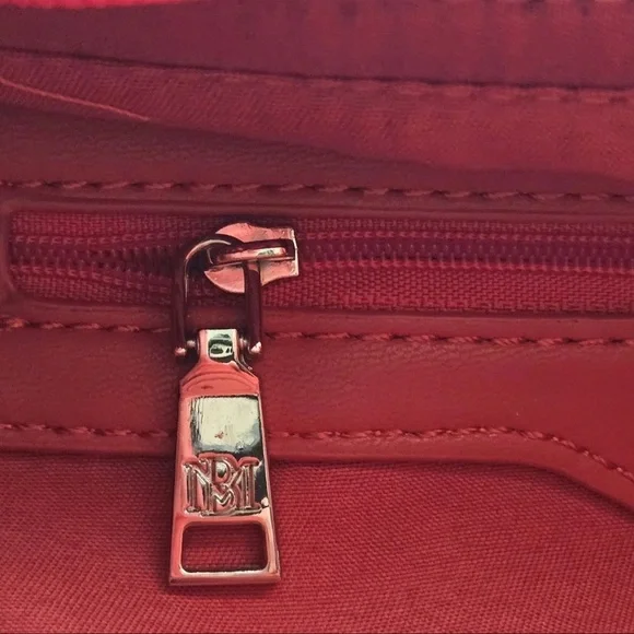 Badgley Mischka Red Ruched Leather Hobo - Picture 6 of 10